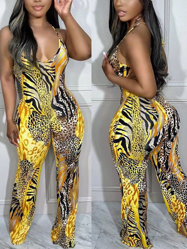 Leopard Cami Jumpsuit--Clearance