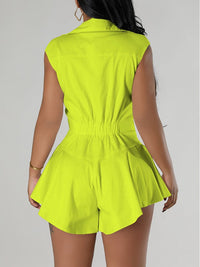 Button-Front Sleeveless Romper--Clearance