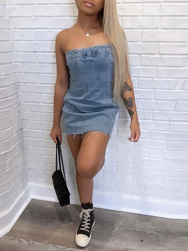 Strapless Denim Dress