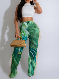 Fringe Combo Printed Pants