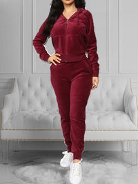 Velvet Hoodie & Pants Set