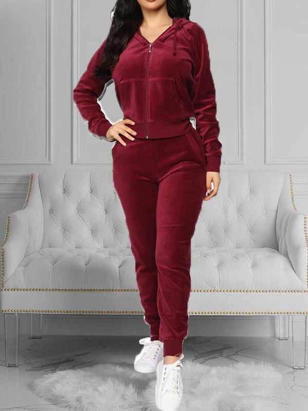 Velvet Hoodie & Pants Set