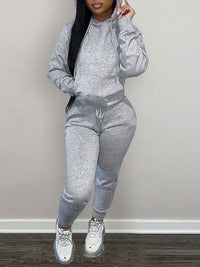 Solid Hoodie & Pants Set