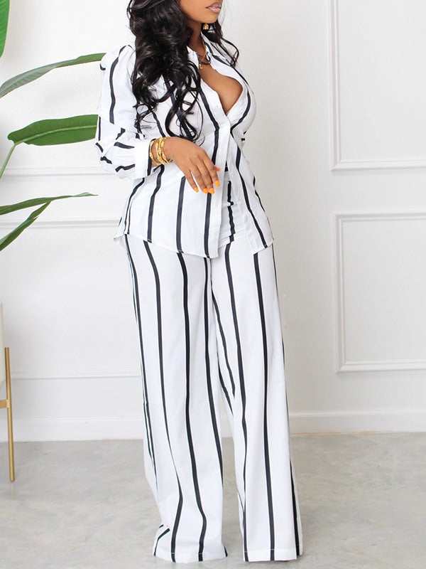 Stripe Shirt & Pants Set