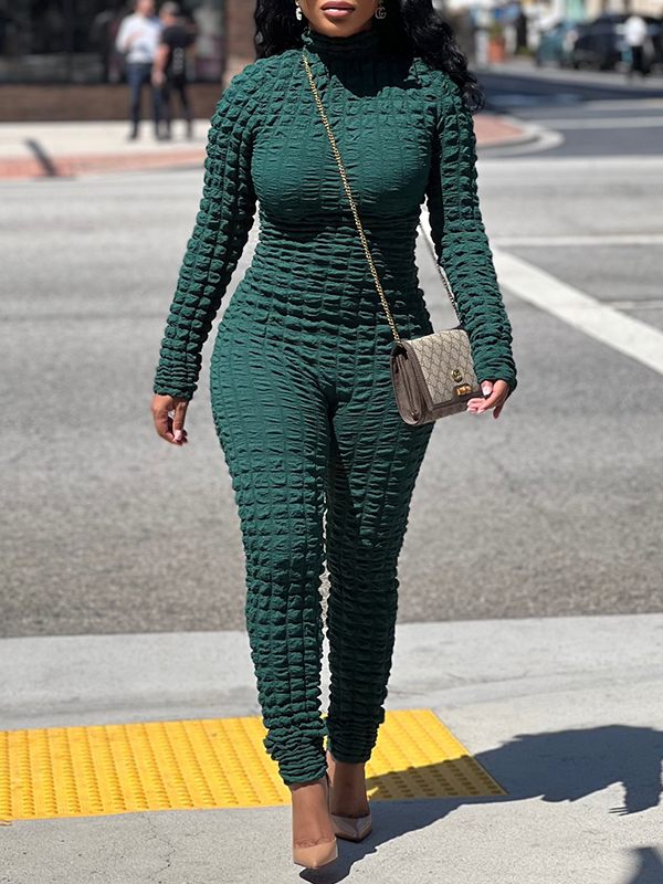 Solid Textured Jumpsuit