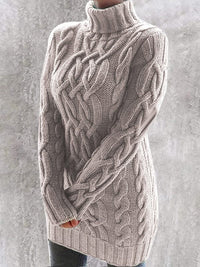 Cable-Knit Turtleneck Sweater--Clearance