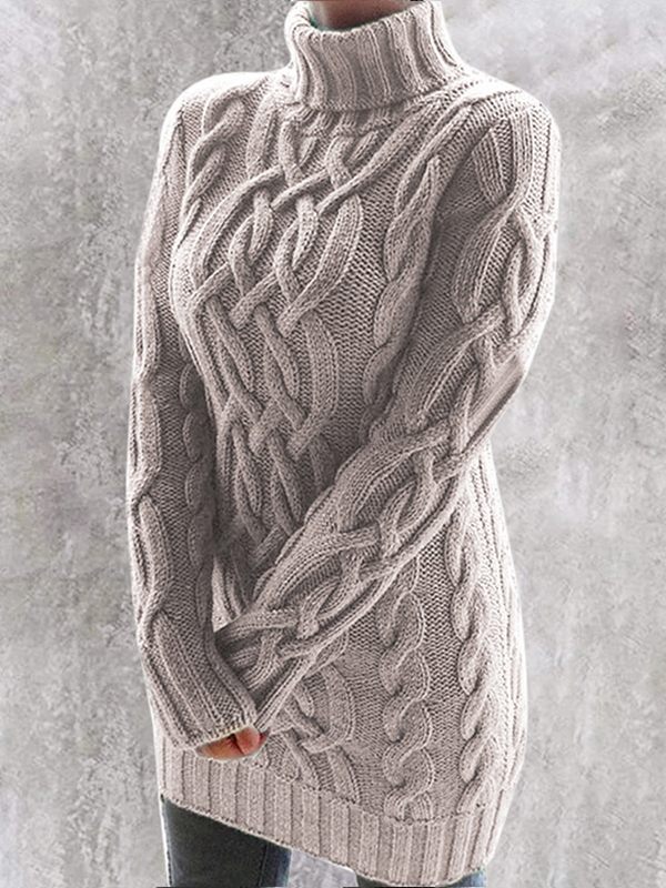 Cable-Knit Turtleneck Sweater--Clearance