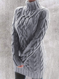 Cable-Knit Turtleneck Sweater--Clearance