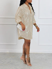 Sequin Shirt Dress