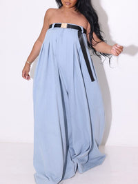 Bellizimos Strapless Belted Jumpsuit