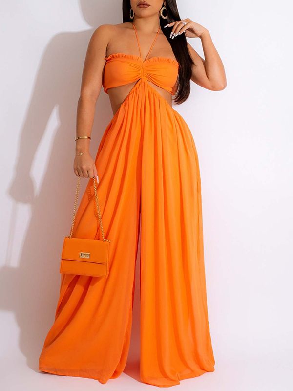 Halter Wide-Leg Jumpsuit