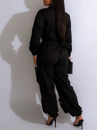 Zip-Front Cargo Jumpsuit