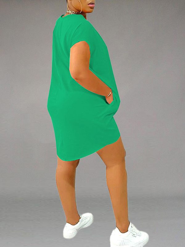 Solid Tee Dress with Pockets