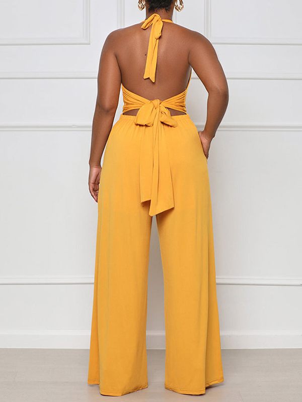 Halter Wide-Leg Jumpsuit