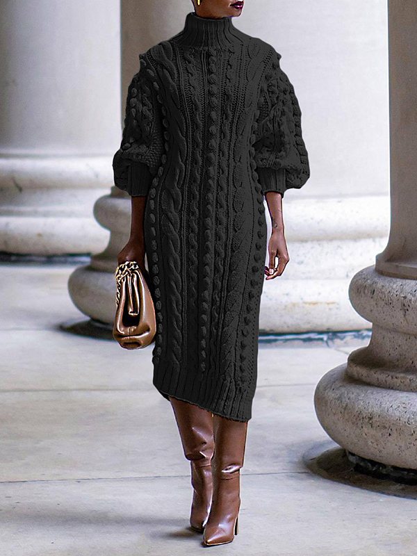 Turtleneck Knit Dress