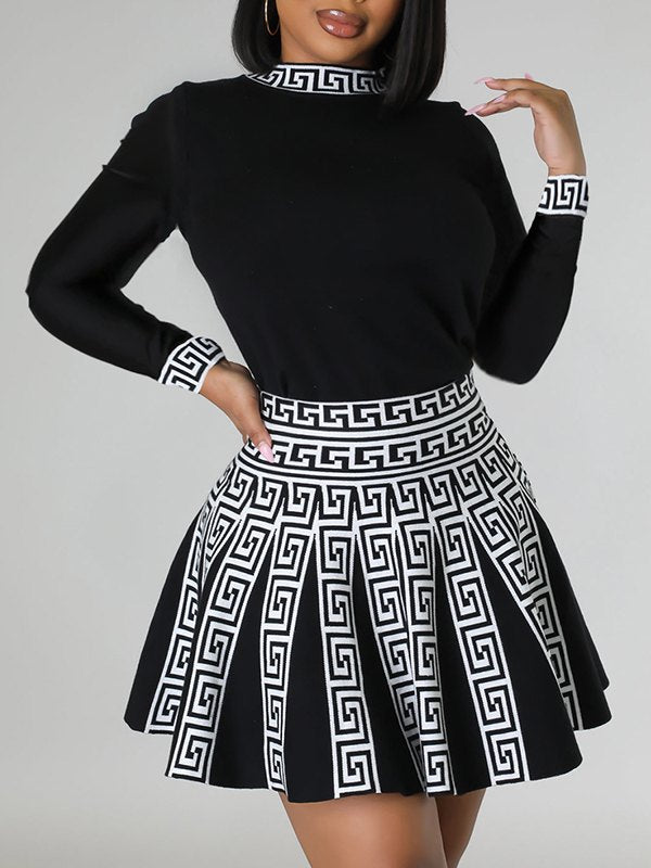 Printed Pleated Dress