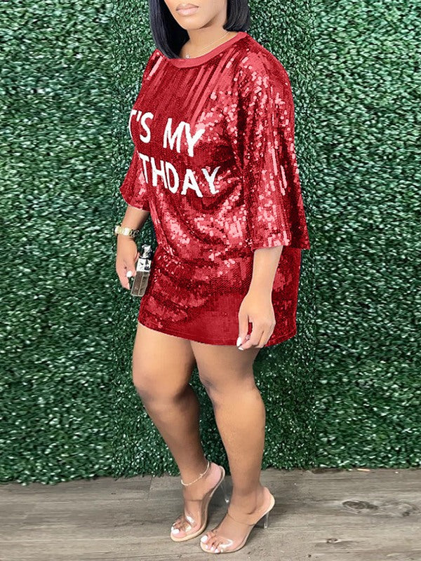 Sequin Tee Dress