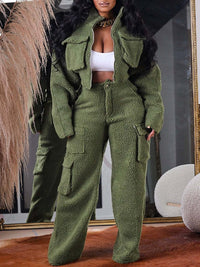 Fleece Jacket & Cargo Pants Set