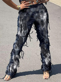 Fringe Tie-Dye Pants