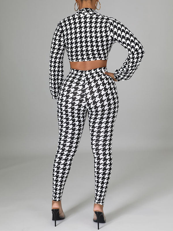 Houndstooth Tied Top & Pants Set