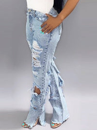 Distressed Straight Jeans