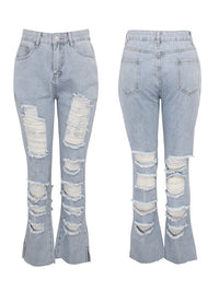 Distressed Straight Jeans