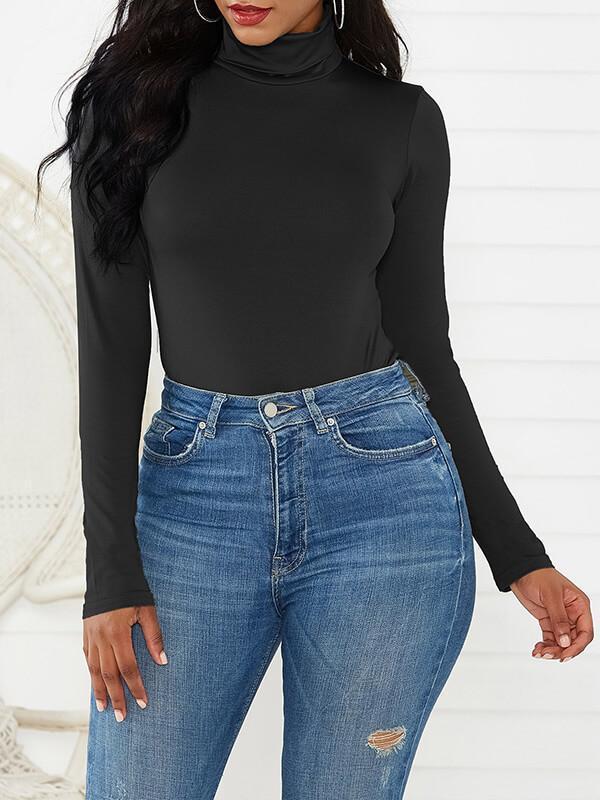 Solid Turtleneck Bodysuit