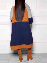 Colorblock Open-front Cardigan