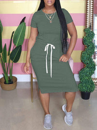 Drawstring Tee Dress