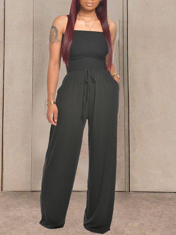 Bandeau Tied-Front Jumpsuit