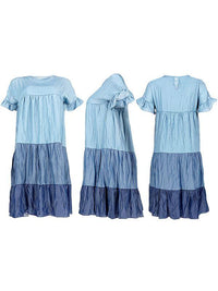 Ruffle Combo Dress--Clearance