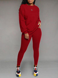 Solid Sweatshirt & Jogging Set